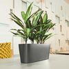 LECHUZA Table Planter Delta 20 ALL-IN-ONE Metallic Charcoal 15563