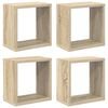 vidaXL Wall Cube Shelves 4 pcs Sonoma Oak 26x15x26 cm