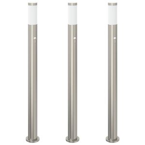 vidaXL Bollard Lights with Sensor 3pcs 110 cm Stainless Steel IP44