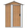 vidaXL Garden Shed Brown 126x97.5x177 cm Galvanised Steel