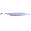 vidaXL Manual Retractable Awning with LEDs Blue and White 5 x 3 m