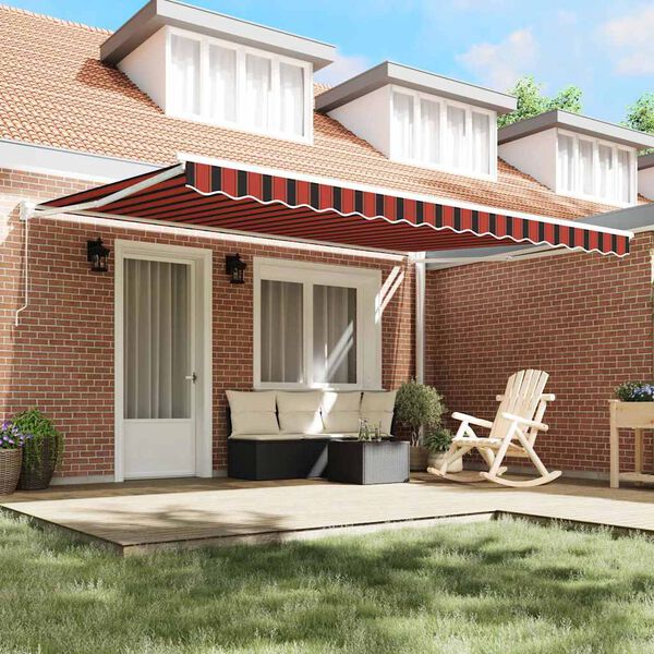vidaXL Awning Orange and Brown 450 x 300 x 165 cm Polyester and Metal