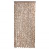 vidaXL Fly Curtain Beige and Dark Brown 90x200 cm Chenille