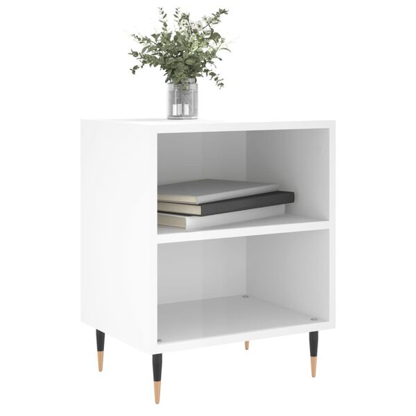 vidaXL Bedside Cabinets 2 pcs High Gloss White 40x30x50 cm Engineered Wood