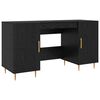 vidaXL Desk Black oak Engineered wood 140 x 50 x 75 cm