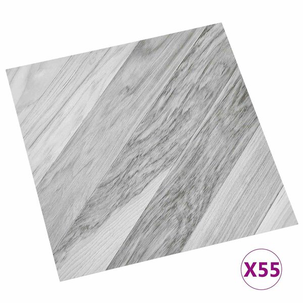 vidaXL Flooring Planks 55 pcs Grey 5.11 m&sup2; PVC