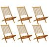 vidaXL Folding Garden Chairs 6 pcs Beige Solid Wood Acacia