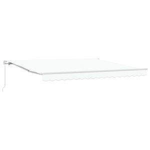 vidaXL Retractable Awning White 400 x 300 cm Polyester and Aluminium