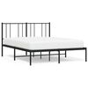 vidaXL Metal Bed Frame without Mattress with Headboard Black 160x200cm