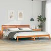 vidaXL Bed Frame with Headboard Wax Brown 180 x 210 cm Solid Pine Wood