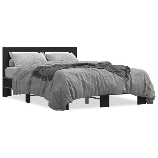 vidaXL Bed Frame without Mattress Black 140x200 cm