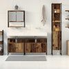 vidaXL Bathroom Furniture Set with Door 4 pcs Old Wood Engineered Wood