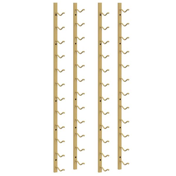 vidaXL Wall Mounted Wine Rack for 12 Bottles 2 pcs Gold Iron