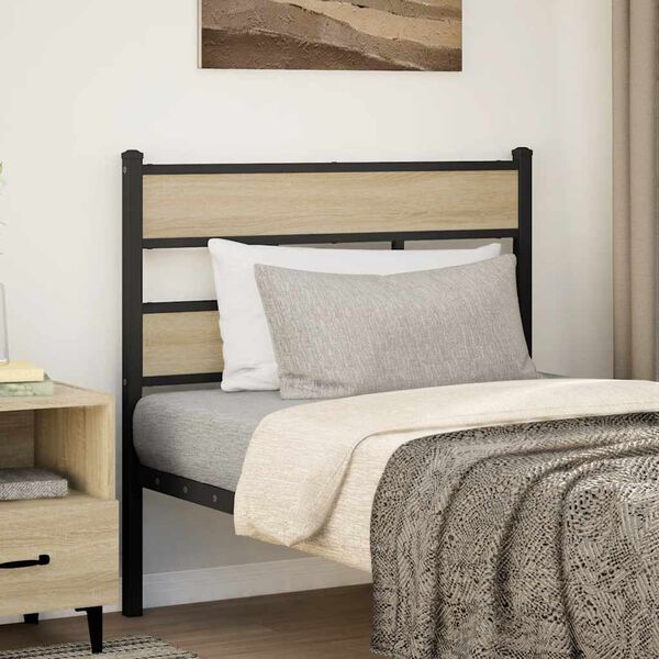 vidaXL Replace Headboard Sonoma Oak 107 cm Iron and Engineered Wood