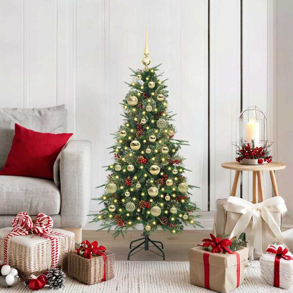 vidaXL Artificial Hinged Christmas Tree Green 120 cm PE and PVC