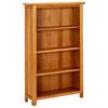 vidaXL 4-Tier Bookcase 70x22x110 cm Solid Oak Wood