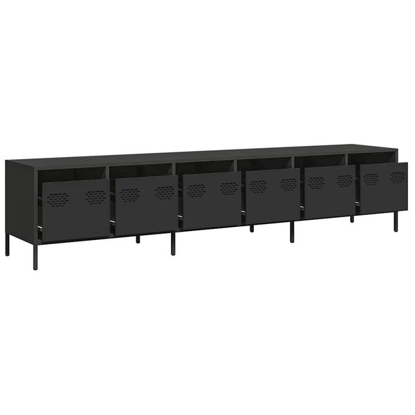 vidaXL TV Cabinet Black 202x39x43.5 cm Cold-rolled Steel