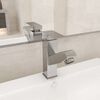 vidaXL Bathroom Basin Faucet with Pull-out Function Silver 157x172 mm