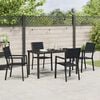 vidaXL Garden Dining Set 5 pcs Black Powder-Coated Steel