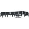 vidaXL Garden Sofa Set with Cushion 7 pcs Black Steel