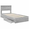 vidaXL Storage Bed with Drawer Grey Sonoma 90 x 200 cm Engineered Wood