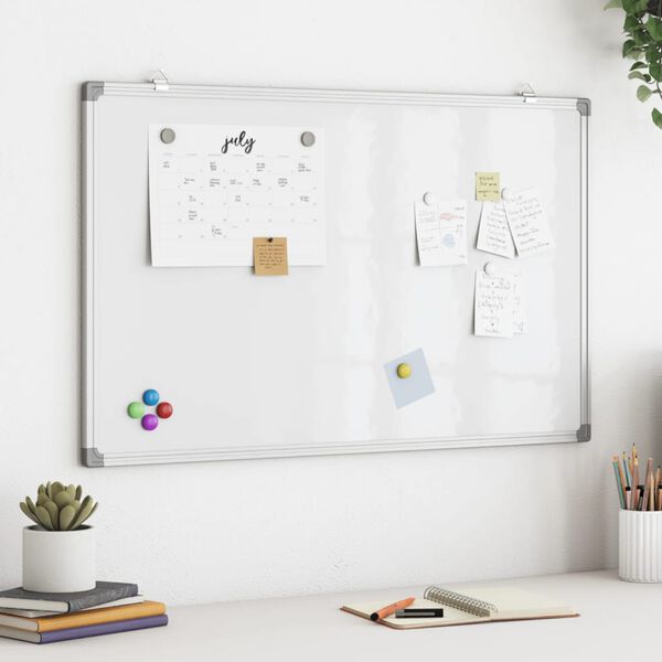 vidaXL Magnetic Whiteboard 100x60x1.7 cm Aluminium