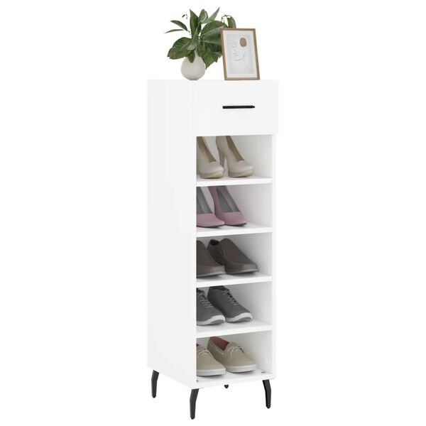 vidaXL Shoe Cabinet White 30x35x105 cm Engineered Wood