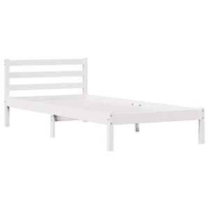 vidaXL Bed Frame White 215.5 x 85.5 x 69.5 cm Solid Pine Wood