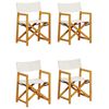 vidaXL 4 Piece Folding Chairs Cream White Fabric