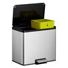 EKO Pedal Bin Essential 2x15 L Matte Silver