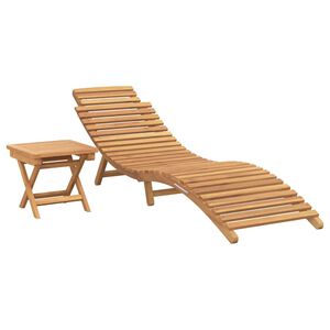 vidaXL Sun Lounger 2 pcs Brown 198 x 55 x 58.5 cm Solid Teak Wood