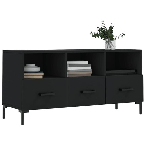 vidaXL TV Cabinet Black 102x36x50 cm Engineered Wood
