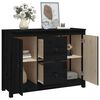 vidaXL Sideboard Black 100x35x74 cm Solid Wood Pine