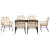vidaXL Garden Dining Set 7 pcs Brown Poly Rattan