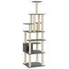 vidaXL Cat Tree with Sisal Scratching Posts Dark Grey 183 cm