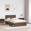 vidaXL Bed Frame with Headboard Brown Oak 135 x 190 cm Engineered Wood