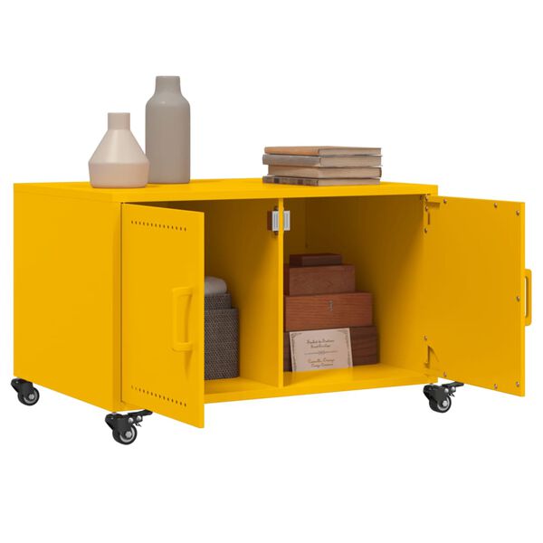 vidaXL Coffee Table Mustard Yellow 68x50x43.5 cm Steel