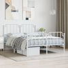 vidaXL Metal Bed Frame without Mattress with Footboard White 140x200cm