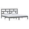vidaXL Bed Frame without Mattress Grey Solid Wood Pine 200x200 cm (810039+814216)