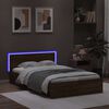 vidaXL Bed Frame with Headboard and LED Brown Oak 120x190 cm Small Double