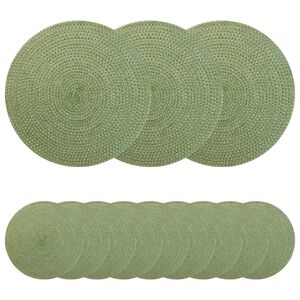 vidaXL Jute Placemets 12 pcs Olive green 100% Tossa Jute