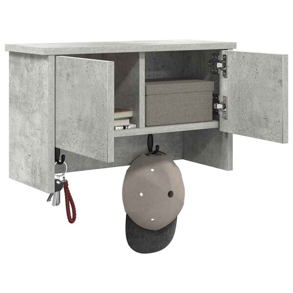vidaXL Wall-Mounted Coat Rack with Shelf Concrete Grey 50 x 20 x 30 cm