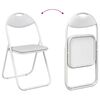 vidaXL Folding Chair 2 pcs White 48 x 43.5 x 81 cm Faux Leather