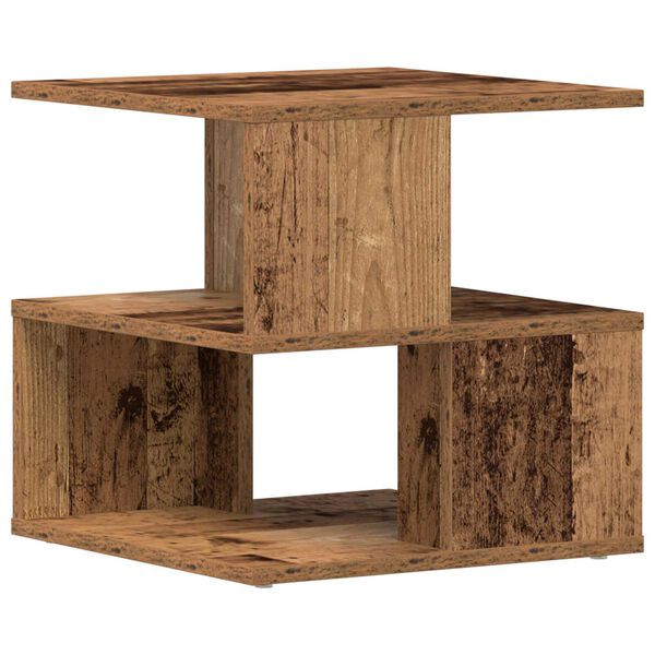 vidaXL Side Table with Shelf Old Wood 30 x 30 x 55 cm Engineered Wood