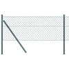 vidaXL Fence Post Green 25 x 0.4 m (40 x 40 mm mesh) Steel and PVC