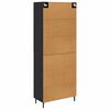 vidaXL Highboard with Drawer 2 pcs Black oak Engineered Wood and Glass