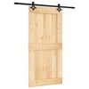vidaXL Sliding Door Natural and Black 100 x 210 cm Solid Pine Wood