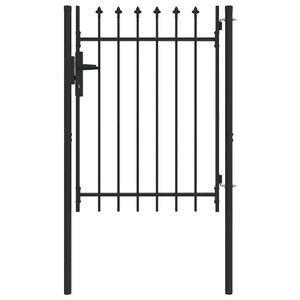 vidaXL Fence Gate Grey 100 x 120 cm Powder coated steel