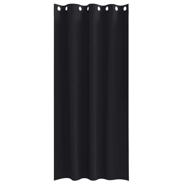 vidaXL Blackout Curtains with Rings 2 pcs Black 245 x 140 cm Polyester
