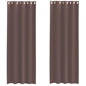 vidaXL Voile Curtains with Grommets 2 pcs Brown 140x300 cm